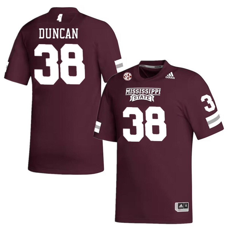 Men #38 Ashtanyrein Duncan Mississippi State Bulldogs College Football Jerseys Stitched-Maroon